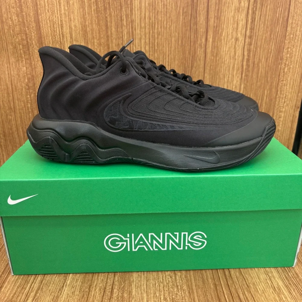 Nike Giannis Immortality 4 Triple Black Basketball Shoes Mens 8 FQ3680-003 NEW